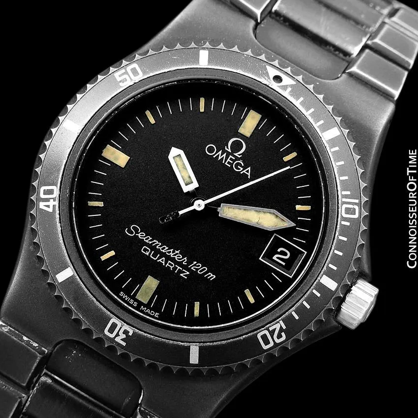 1984 Omega Seamaster Calypso 120M Vintage Mens Quartz Watch, Date - Stainless Steel & PVD