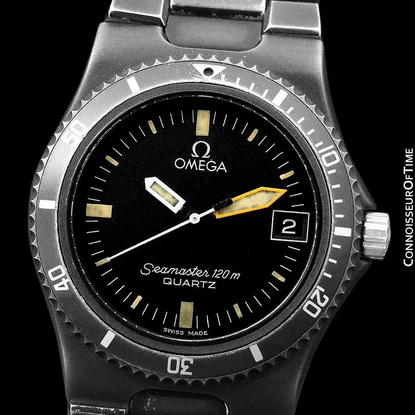 1984 Omega Seamaster Calypso 120M Vintage Mens Quartz Watch, Date - Stainless Steel & PVD