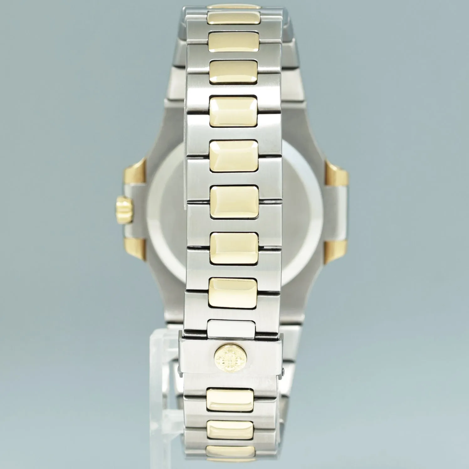 1997 MINT PAPERS Patek Philippe 37mm 3800 Nautilus White Yellow Gold Two Tone Watch