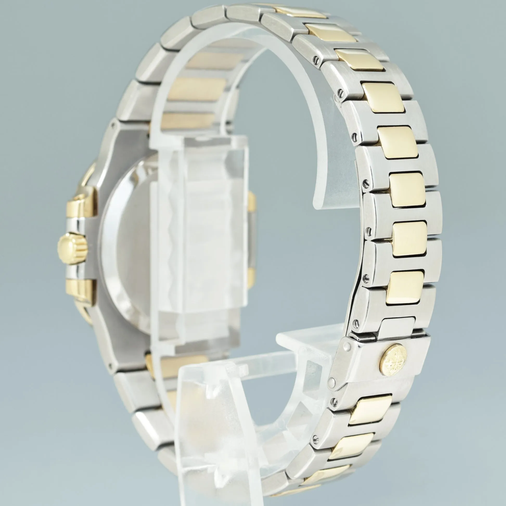 1997 MINT PAPERS Patek Philippe 37mm 3800 Nautilus White Yellow Gold Two Tone Watch