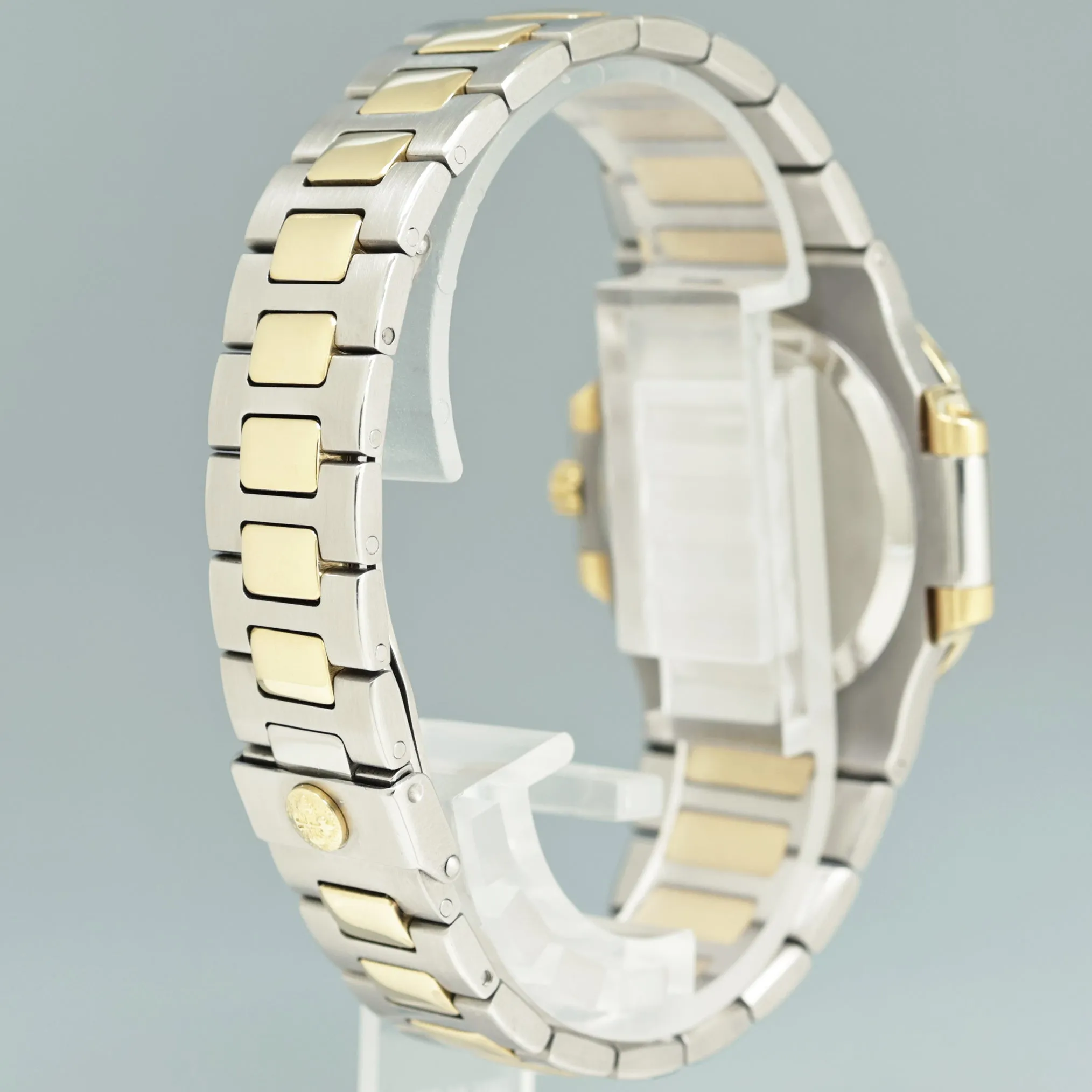 1997 MINT PAPERS Patek Philippe 37mm 3800 Nautilus White Yellow Gold Two Tone Watch