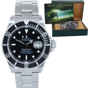 1998 MINT Rolex Submariner Date 16610 Steel Tritium Dial Watch Box