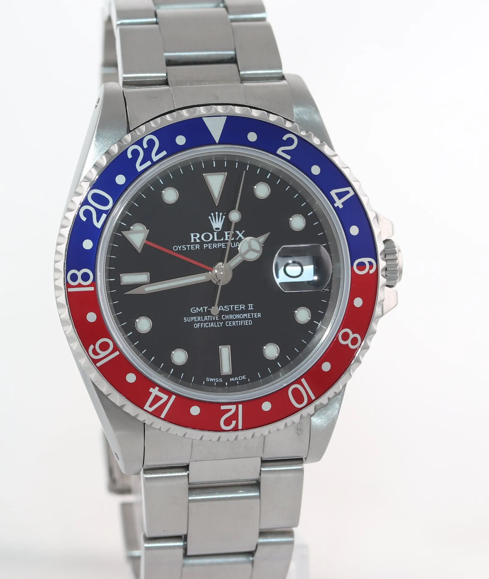 2000 PAPERS Rolex GMT-Master 2 Pepsi Blue Red Steel Holes 16710 40mm Watch box