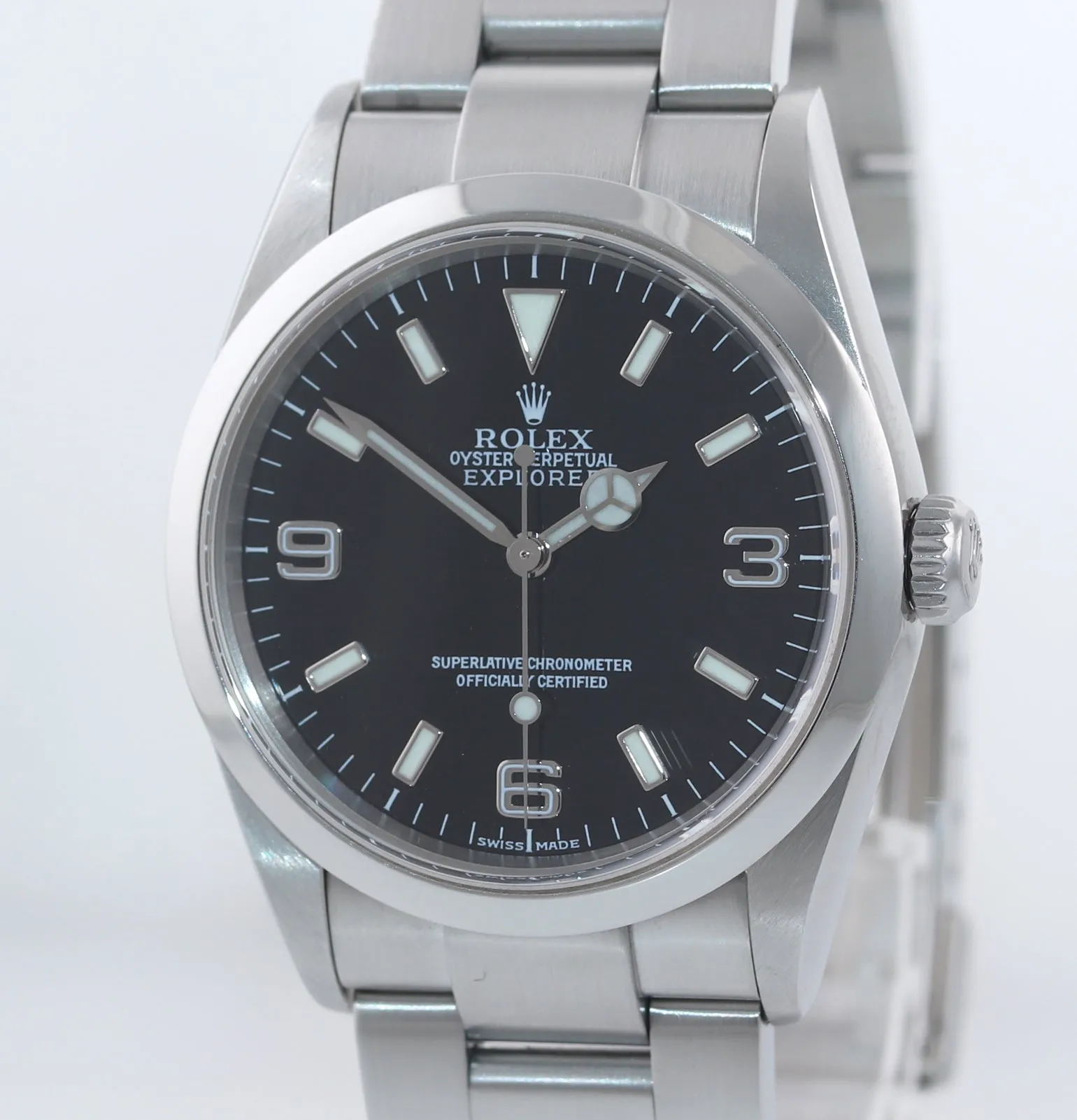 2003 PAPERS MINT Rolex Explorer I Black 36mm 114270 Steel Black Arabic Watch Box