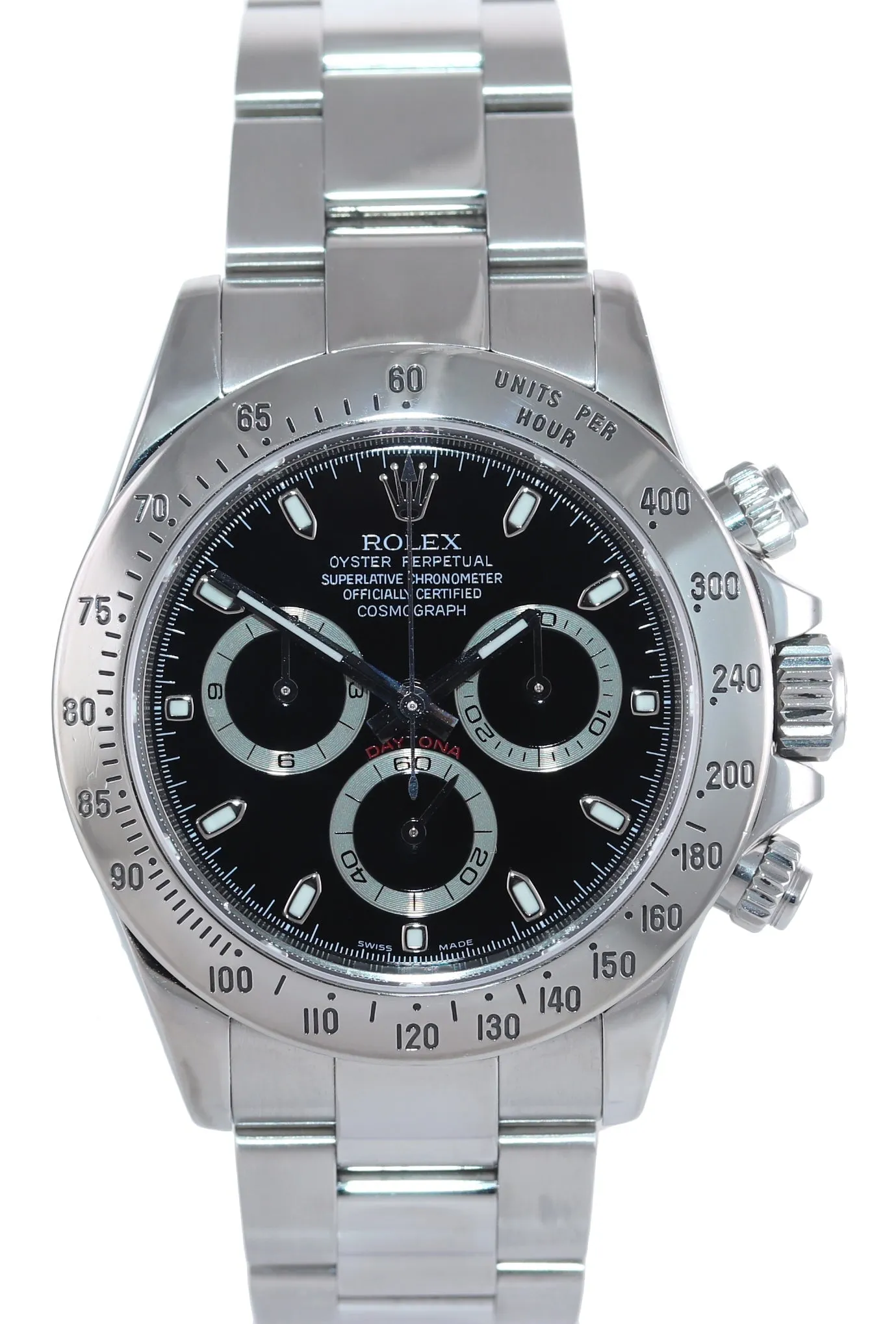 2005 Rolex Daytona 116520 Black Steel Chrono Oyster 40mm Watch Box