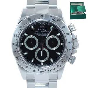 2007 MINT Rolex Daytona 116520 Black Steel 40mm Oyster Engraved Rehaut Watch Box