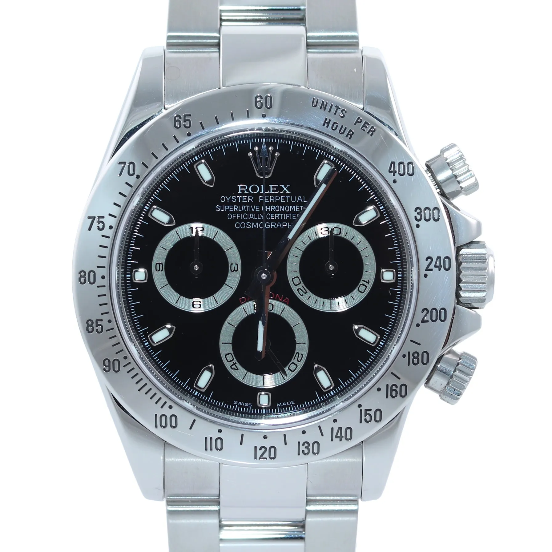 2007 MINT Rolex Daytona 116520 Black Steel 40mm Oyster Engraved Rehaut Watch Box