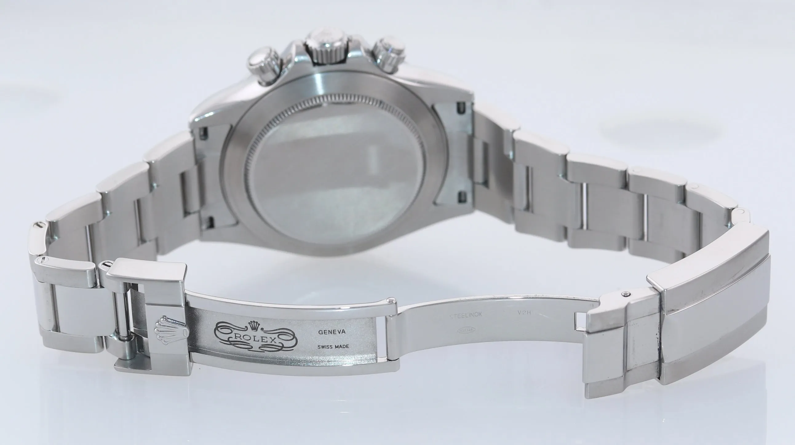 2007 Rolex Daytona 116520 Black Dial Chronograph Steel Watch Engraved Rehaut