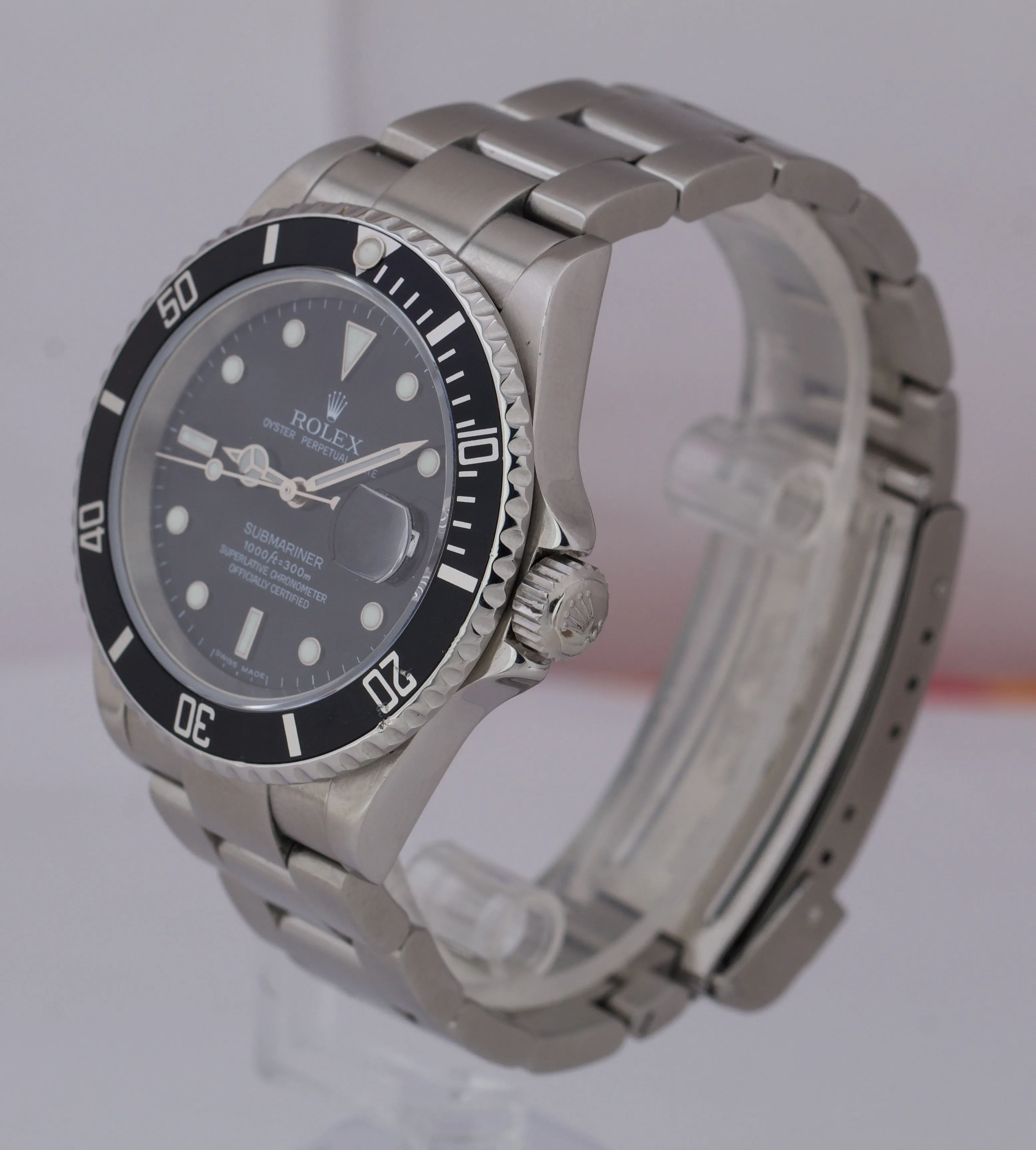 2007 Rolex Submariner Date 16610 T NO-HOLES Pre-Ceramic Stainless Steel Watch