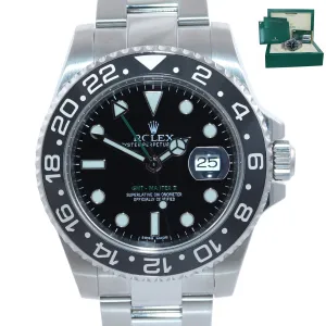 2013 PAPERS MINT Rolex GMT Master II 116710LN Steel Ceramic Black Ceramic Watch