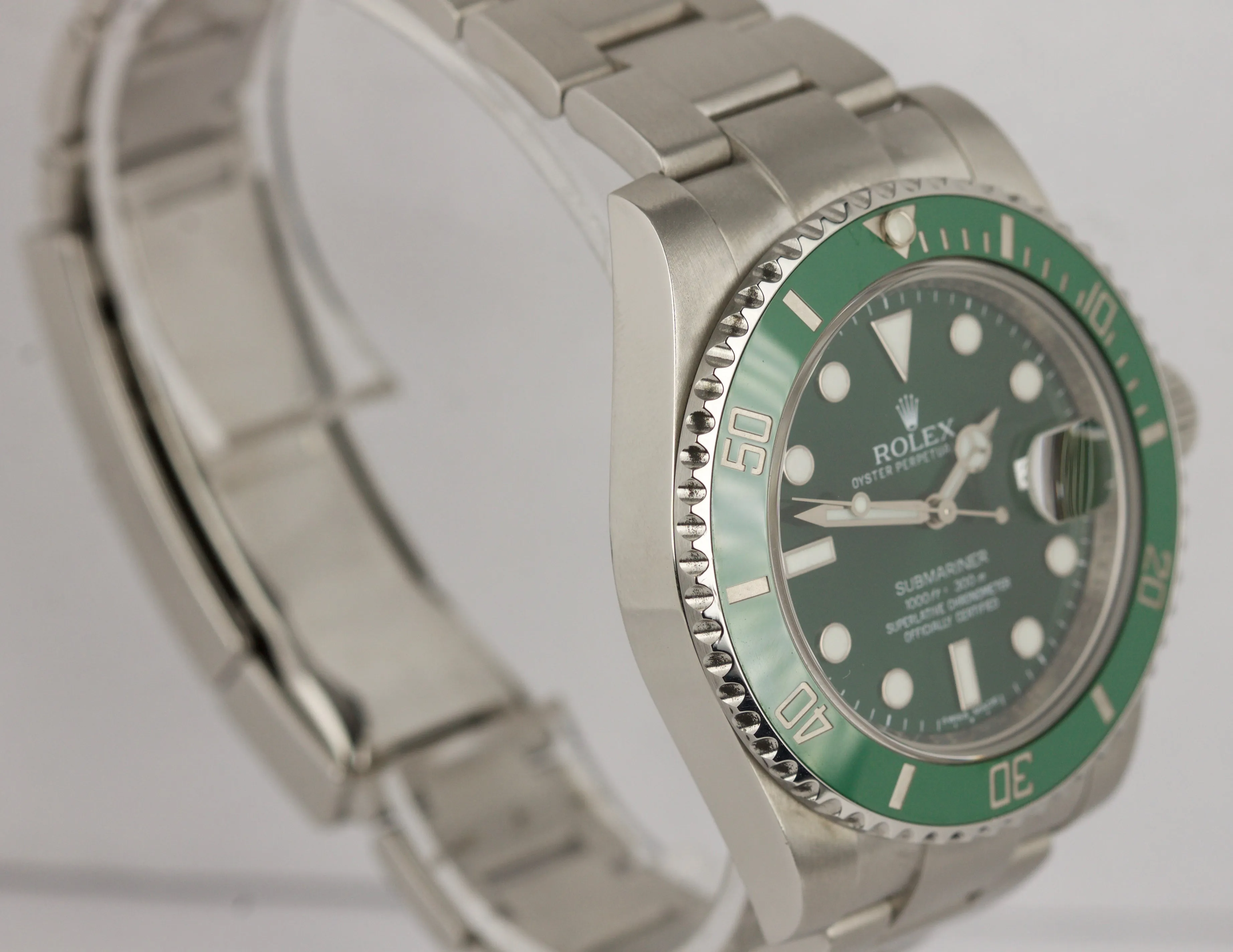 2013 Rolex Submariner Date HULK Stainless Green Ceramic 40mm Watch 116610 LV B P