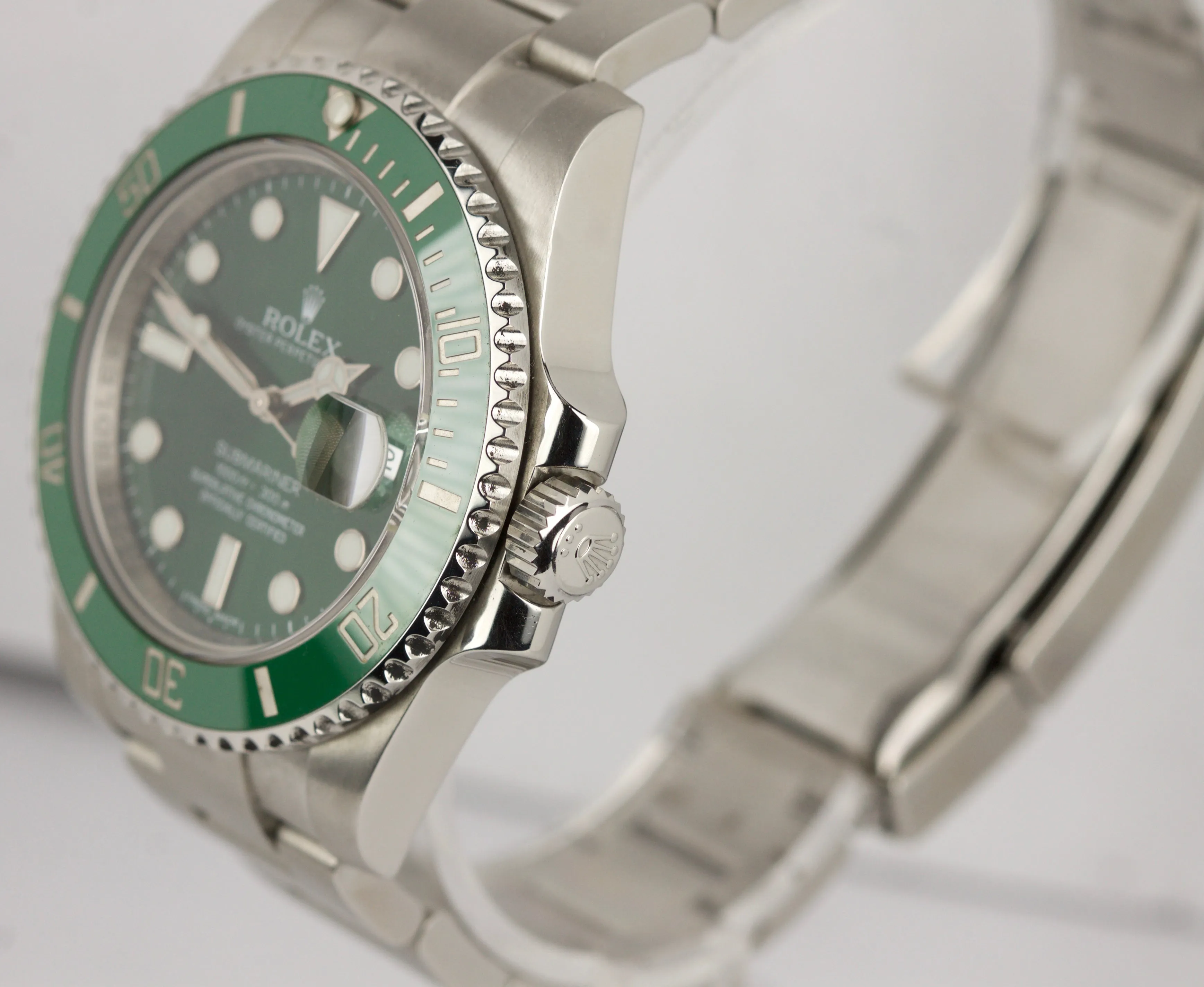 2013 Rolex Submariner Date HULK Stainless Green Ceramic 40mm Watch 116610 LV B P