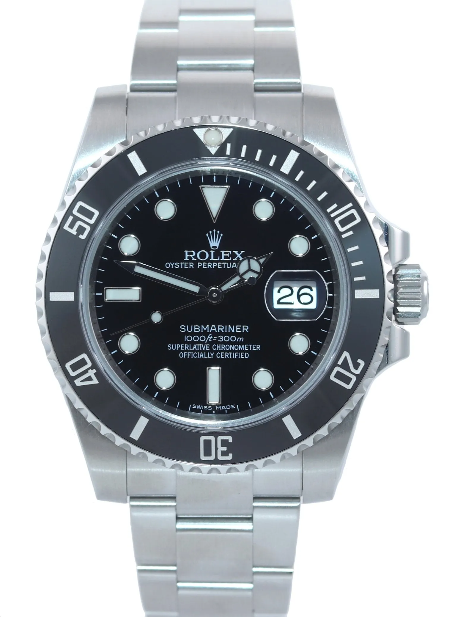 2016 PAPERS Rolex Submariner Date 116610 Steel Black Dial Ceramic Watch Box