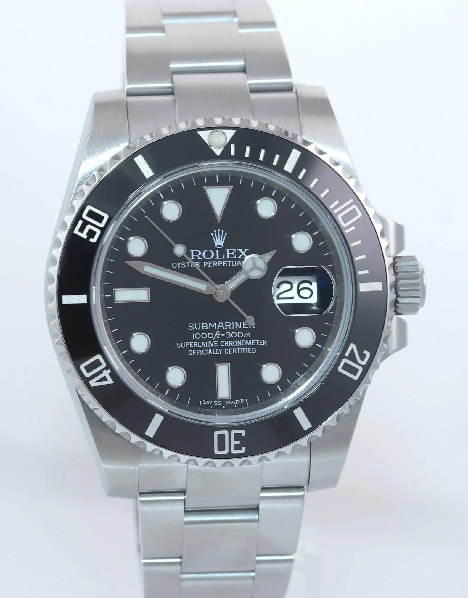 2016 PAPERS Rolex Submariner Date 116610 Steel Black Dial Ceramic Watch Box