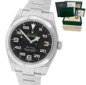 2016 Rolex Air-King 40mm Green Yellow Black Arabic Stainless Steel 116900 Watch