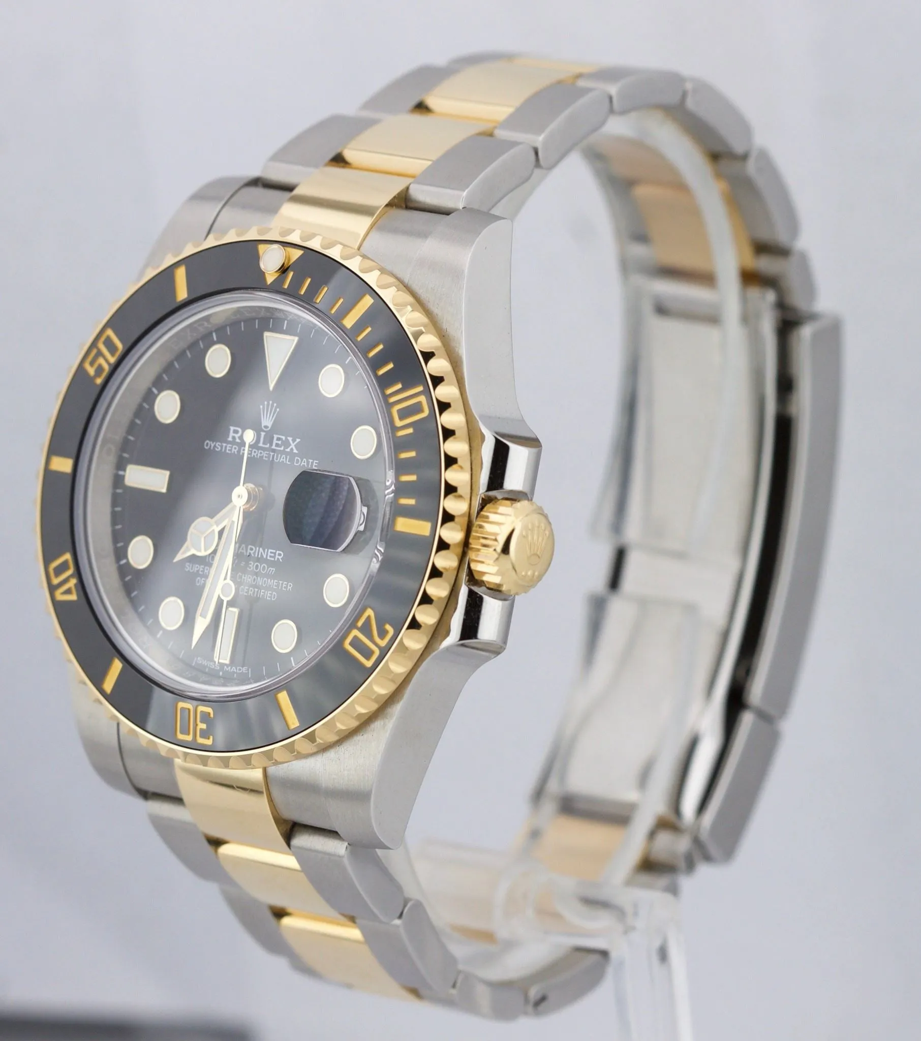 2017 MINT Rolex Submariner Ceramic 116613 LN Two-Tone Gold Black Dive Watch
