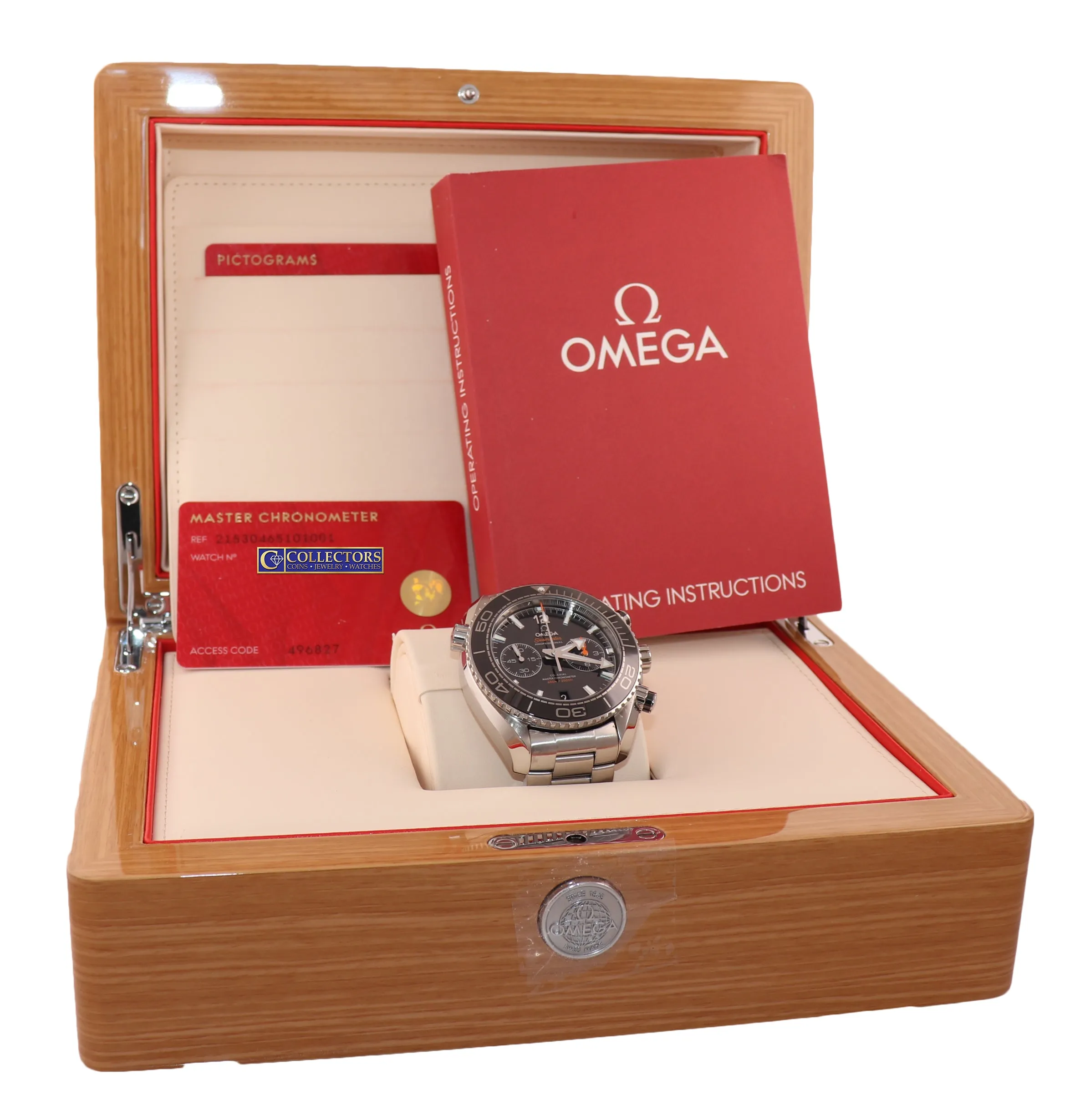2017 PAPERS Omega Seamaster Planet Ocean Black Ceramic 215.30.46.51.01.001 Watch