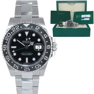 2017 PAPERS Rolex GMT Master II 116710 Steel Ceramic Black 40mm Watch Box