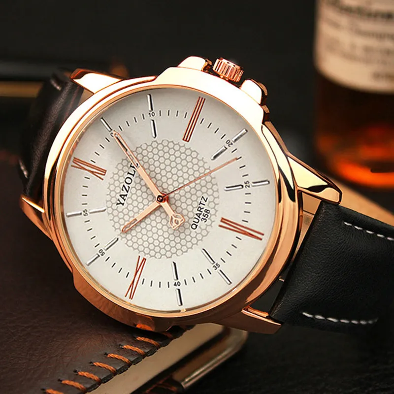 2017 Top Brand Luxury Famous Quartz Watch Men Wristwatches Male Clock Leather Wrist Watch Business Fashion Casual Dress Watches