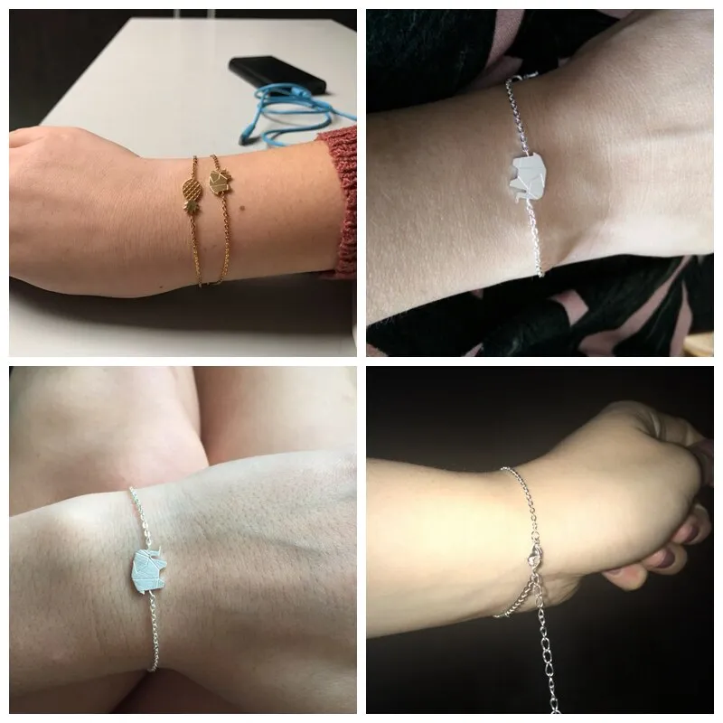 2018 Delicate Petite Origami Elephant Bracelet