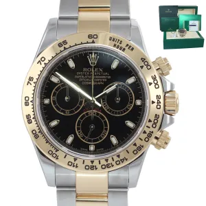 2018 PAPERS Rolex Daytona Chronograph 116503 Black Two Tone Steel Gold Watch Box