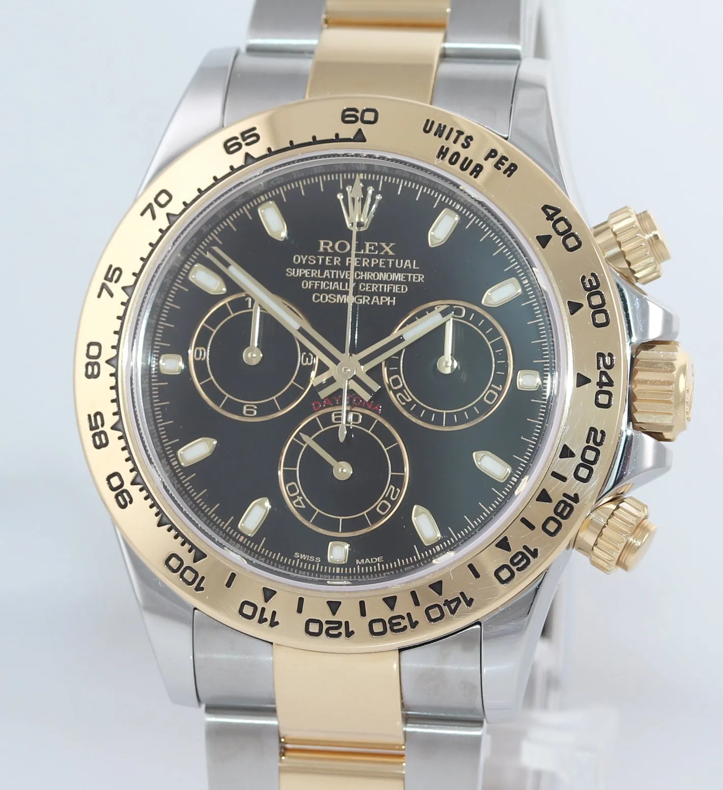 2018 PAPERS Rolex Daytona Chronograph 116503 Black Two Tone Steel Gold Watch Box