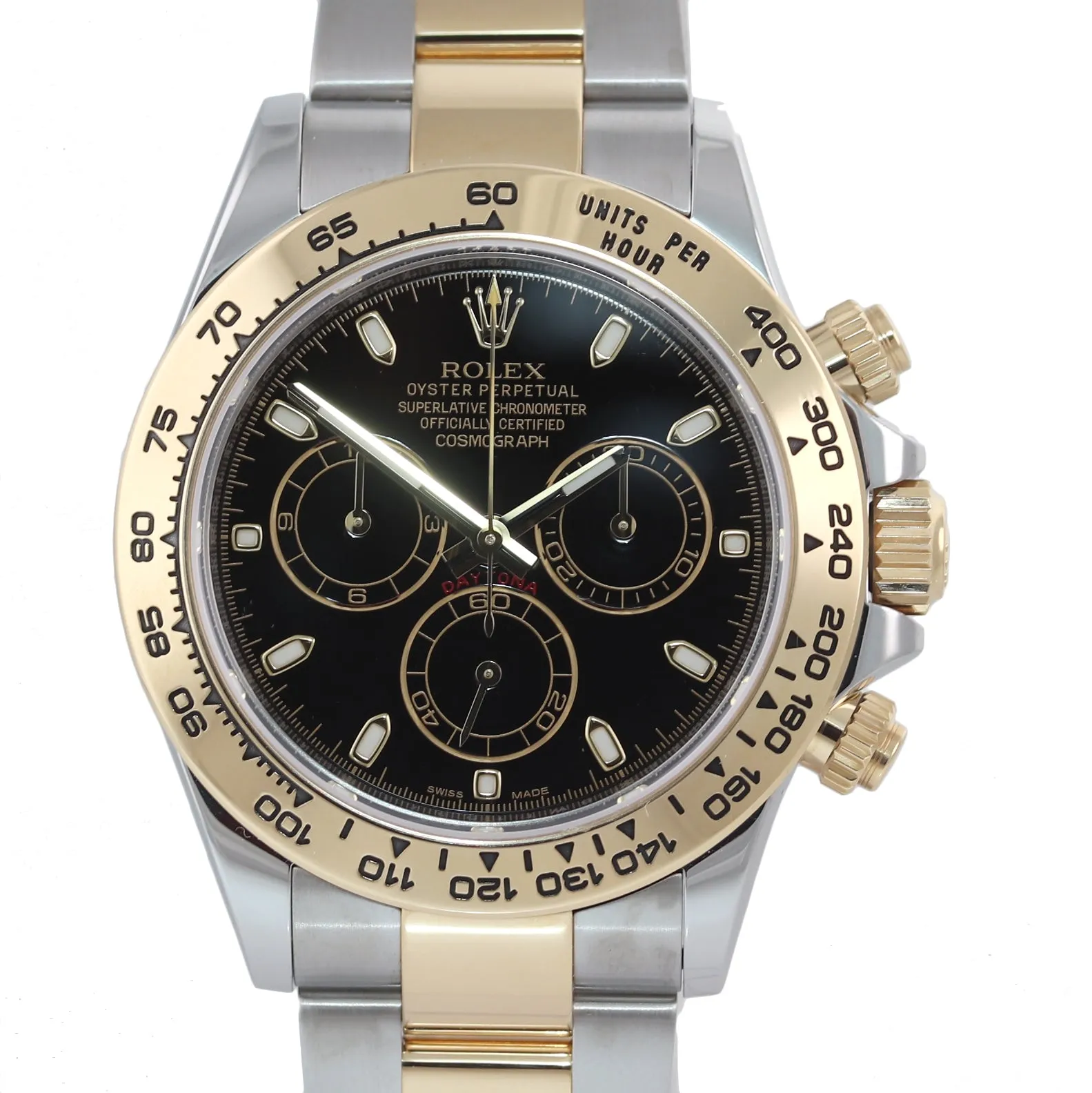 2018 PAPERS Rolex Daytona Chronograph 116503 Black Two Tone Steel Gold Watch Box