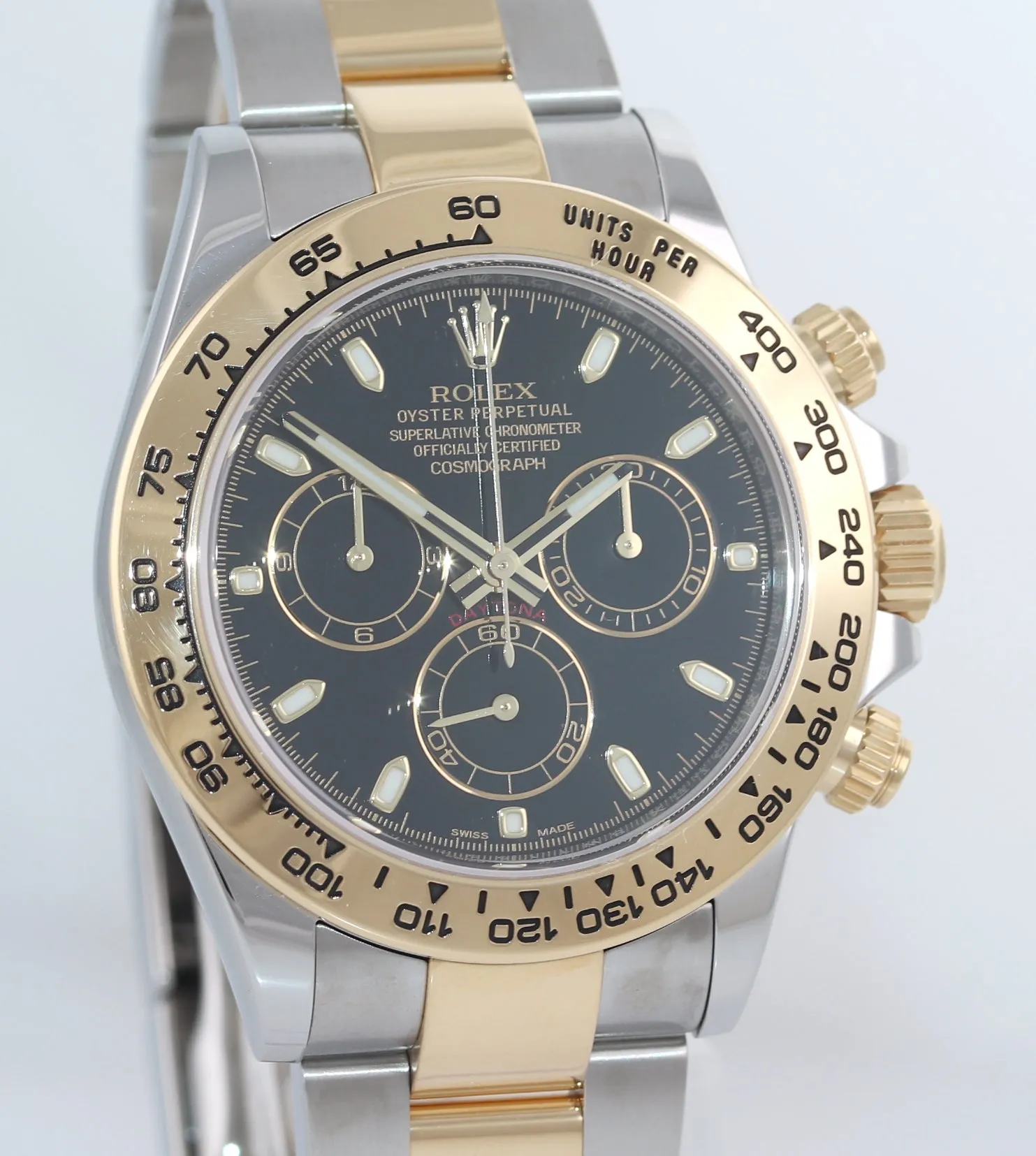 2018 PAPERS Rolex Daytona Chronograph 116503 Black Two Tone Steel Gold Watch Box