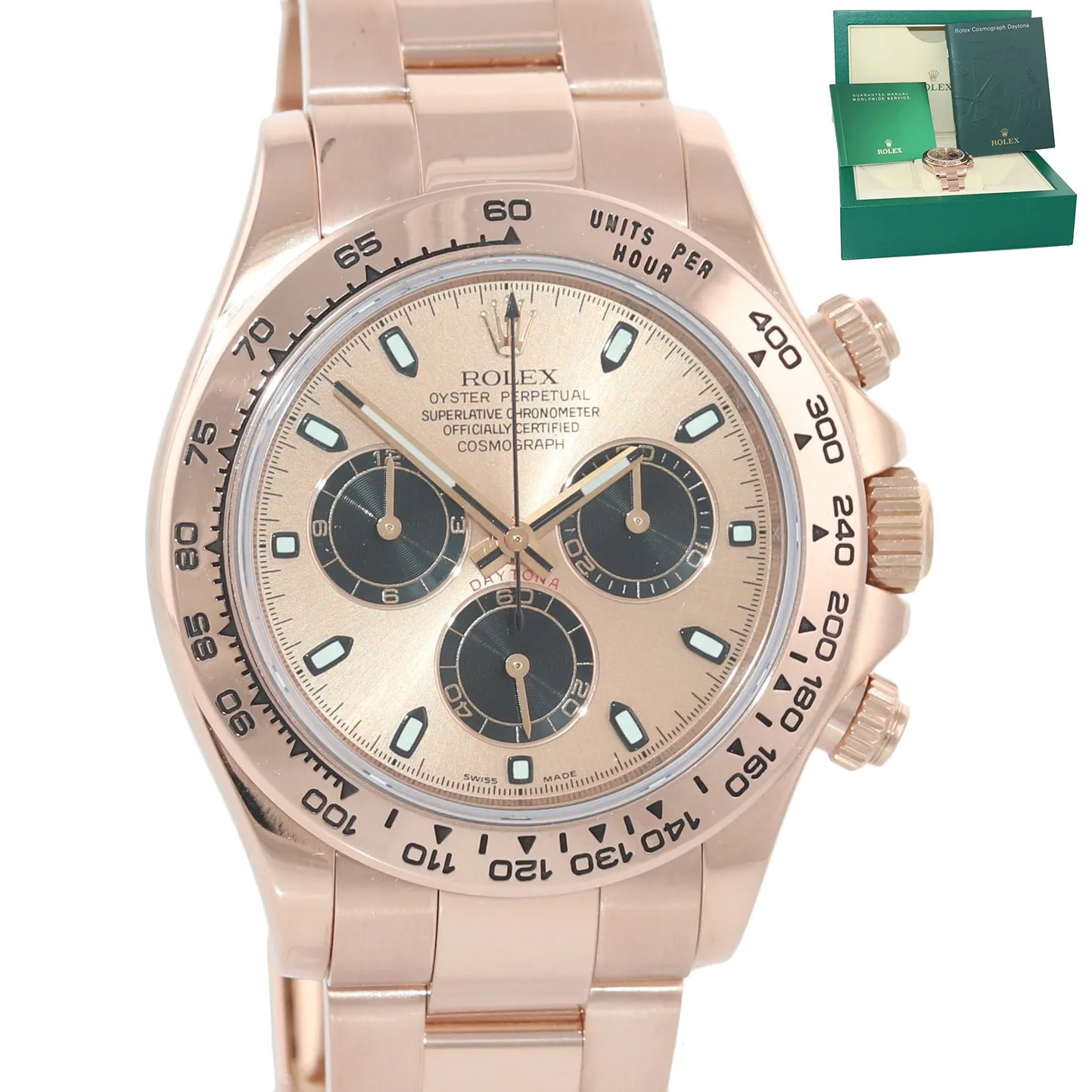 2018 Rolex Daytona Rose Gold 18k Pink Panda Dial 116505 Chrono Watch Box