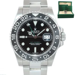 2018 Rolex GMT Master II 116710 Steel Ceramic Black Dial 40mm Watch Box
