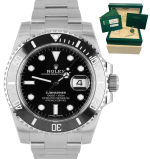 2018 Rolex Submariner Date 40mm Stainless Black Ceramic 116610 LN B P Watch