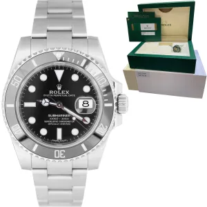 2018 Rolex Submariner Date 40mm Stainless Black Ceramic 116610 LN BP Watch