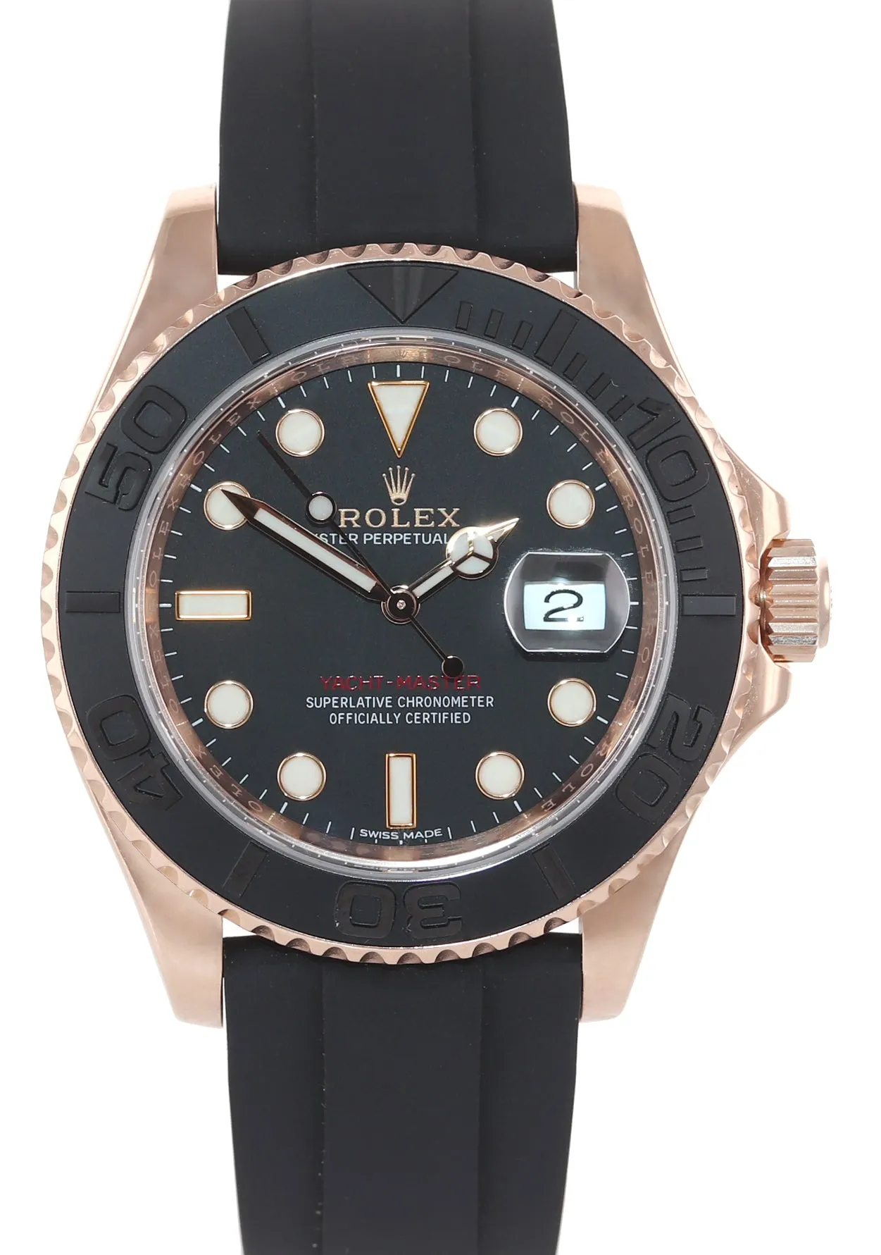 2019-2020 Rolex Yacht-Master 116655 18k Everose 40mm Oysterflex Rubber Watch