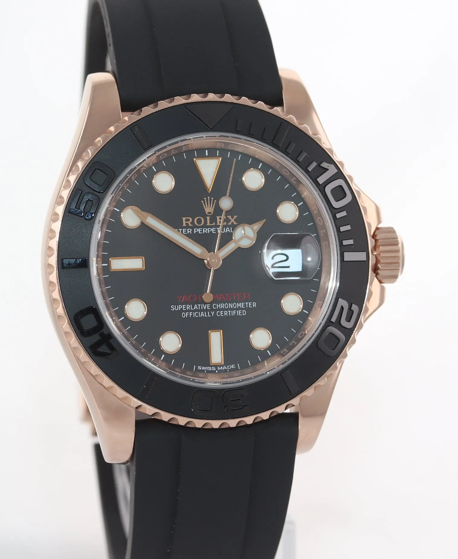 2019-2020 Rolex Yacht-Master 116655 18k Everose 40mm Oysterflex Rubber Watch