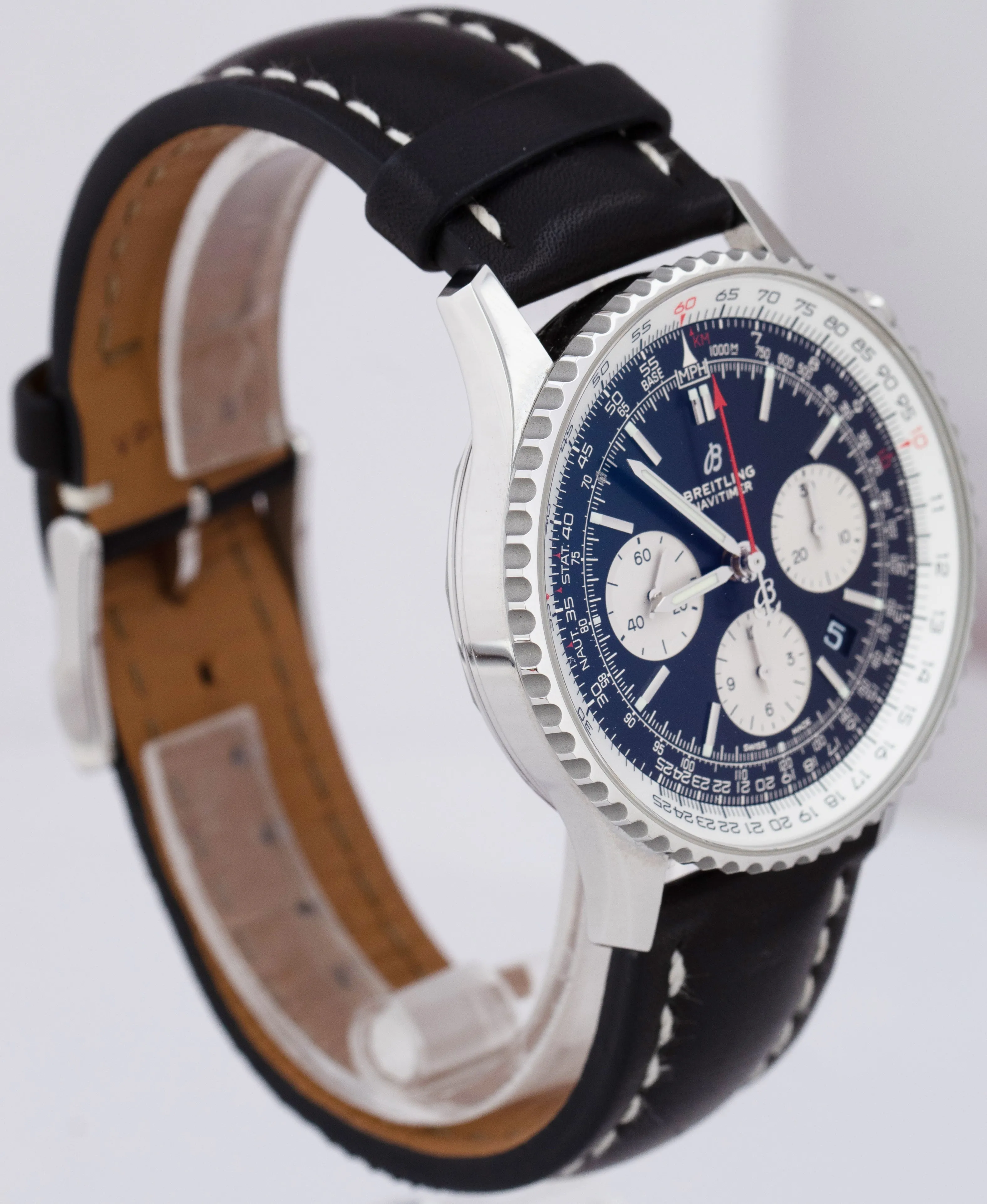 2019 Breitling Navitimer B01 Black 43mm AB012121 Chronograph Leather B P Watch