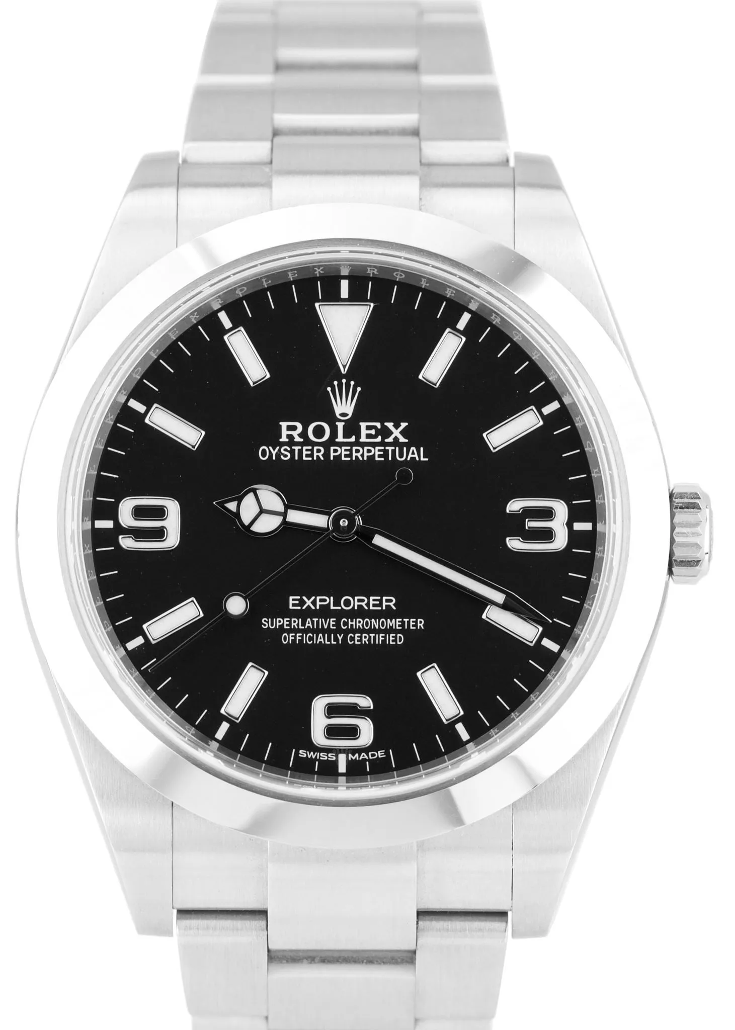 2019 DISCONTINUED Rolex Explorer 39mm Black 3-6-9 Stainless MK2 Watch 214270 B P