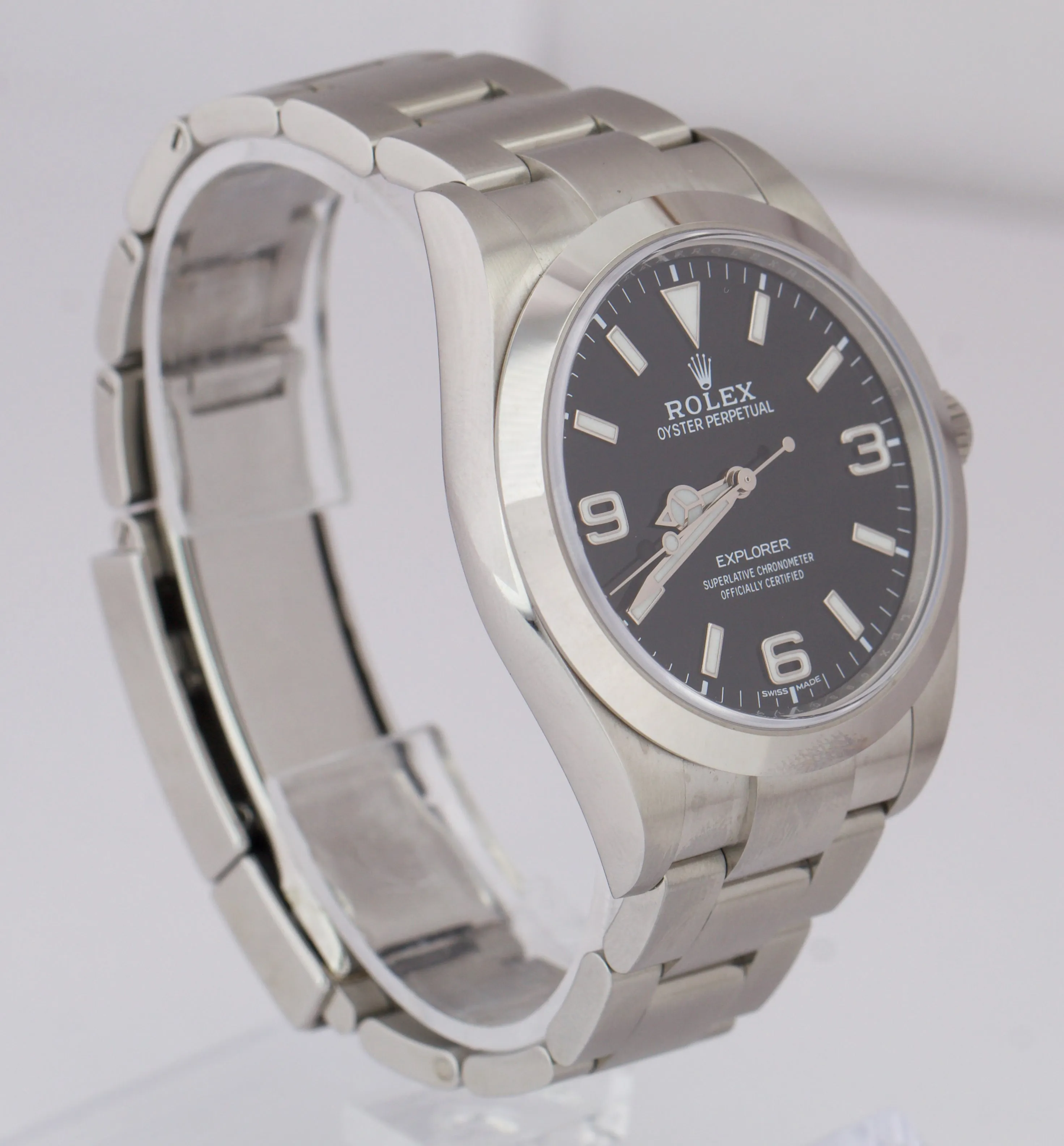2019 DISCONTINUED Rolex Explorer 39mm Black 3-6-9 Stainless MK2 Watch 214270 B P