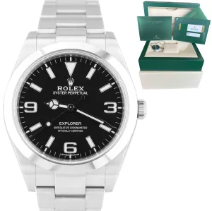2019 DISCONTINUED Rolex Explorer 39mm Black 3-6-9 Stainless MK2 Watch 214270 B P
