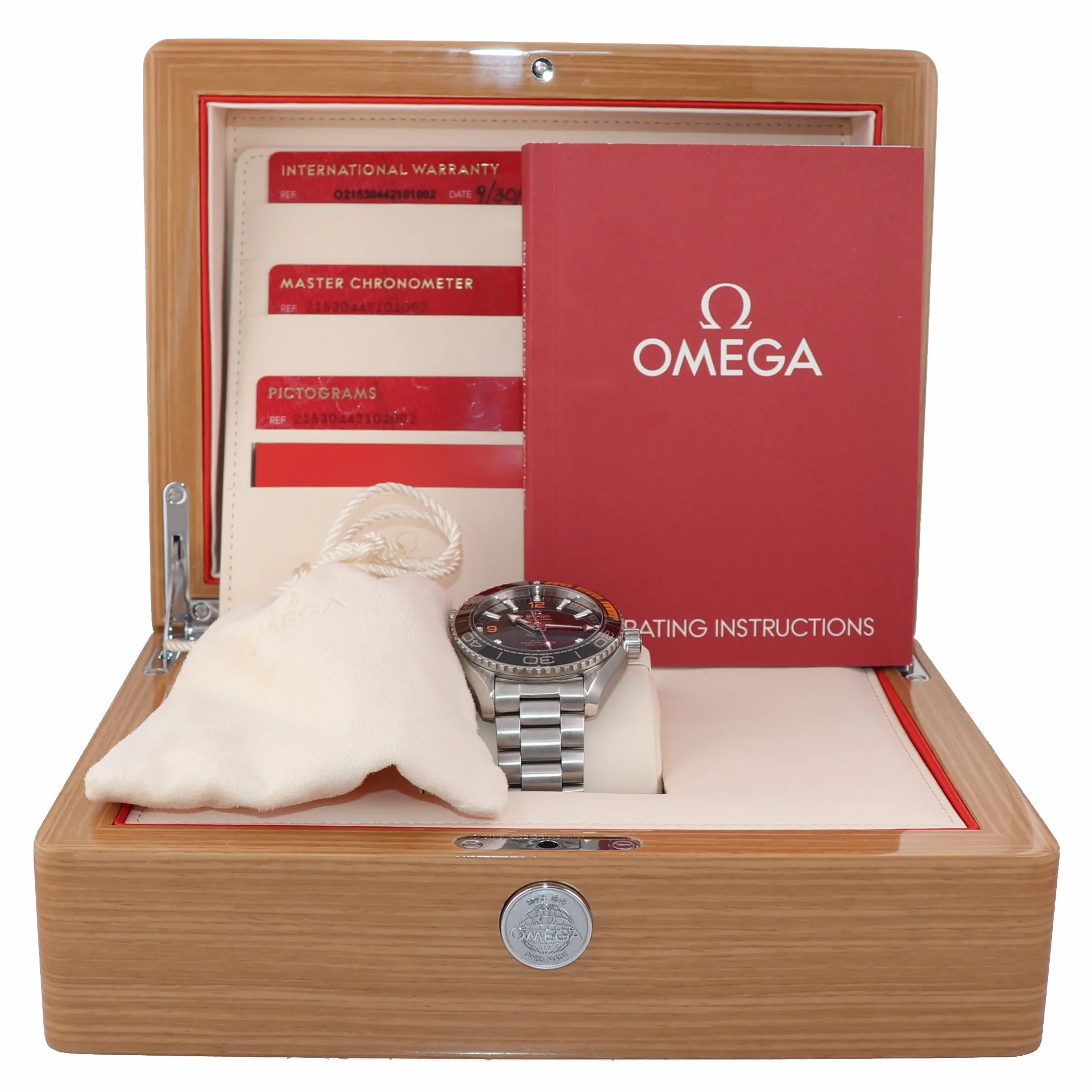 2019 MINT Omega Seamaster Planet Ocean 43.5mm 215.30.44.21.01.002 Ceramic Watch