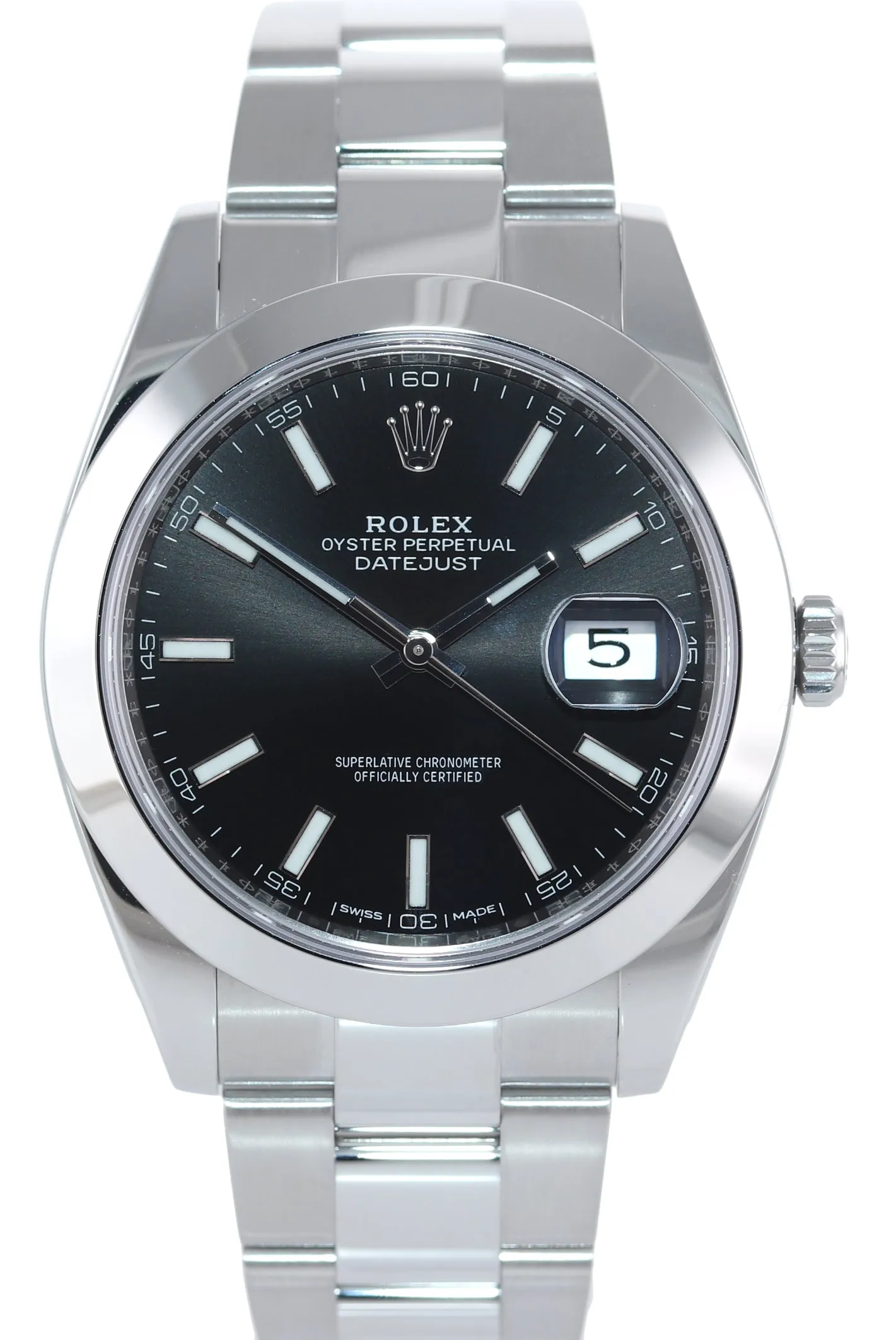 2019 PAPERS Rolex DateJust 41 Steel 126300 Black Dial Oyster 41mm Watch Box