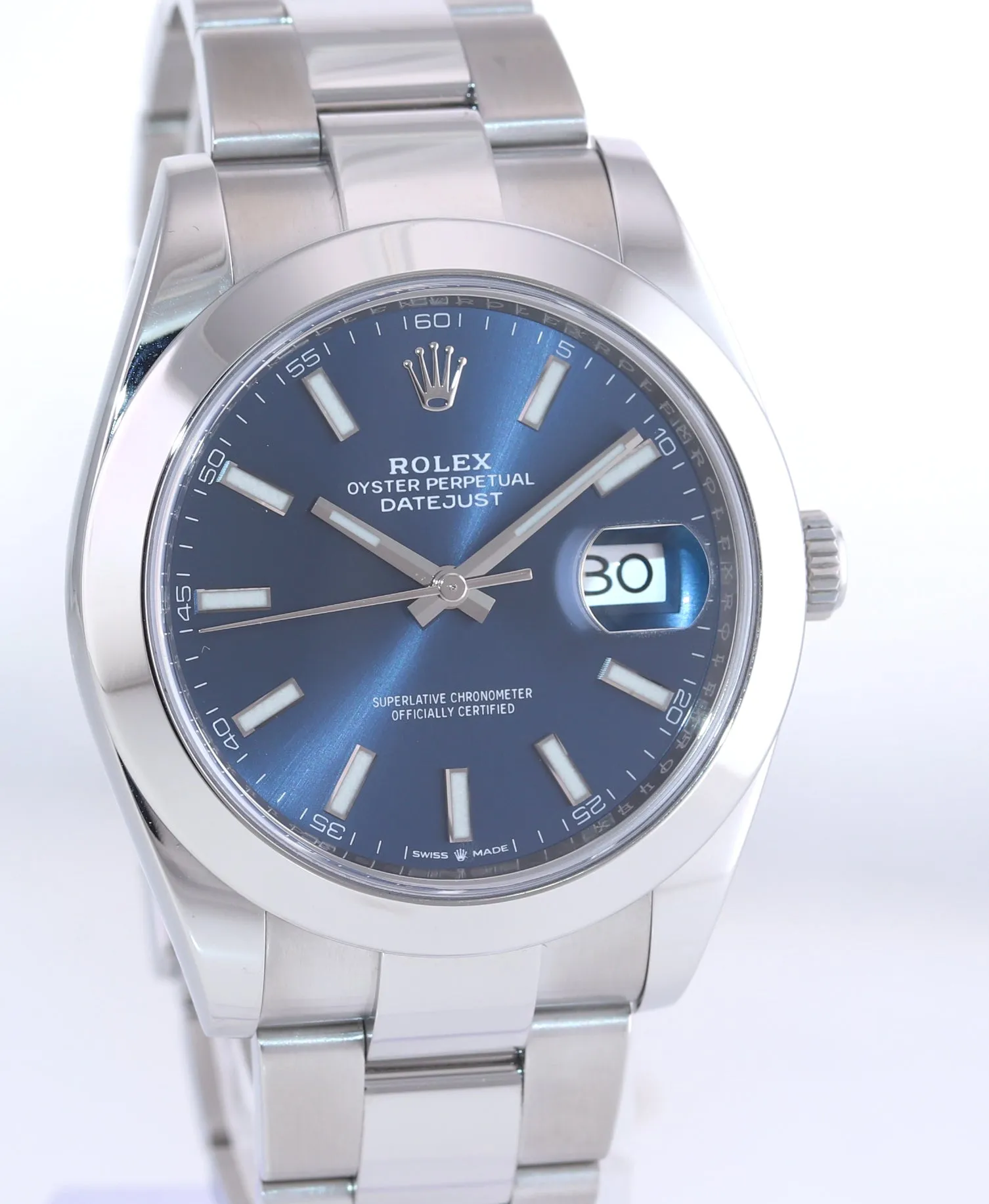 2019 PAPERS Rolex DateJust 41 Steel 126300 Blue Dial Jubilee 41mm Watch Box