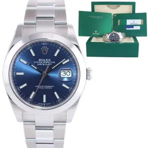 2019 PAPERS Rolex DateJust 41 Steel 126300 Blue Dial Jubilee 41mm Watch Box