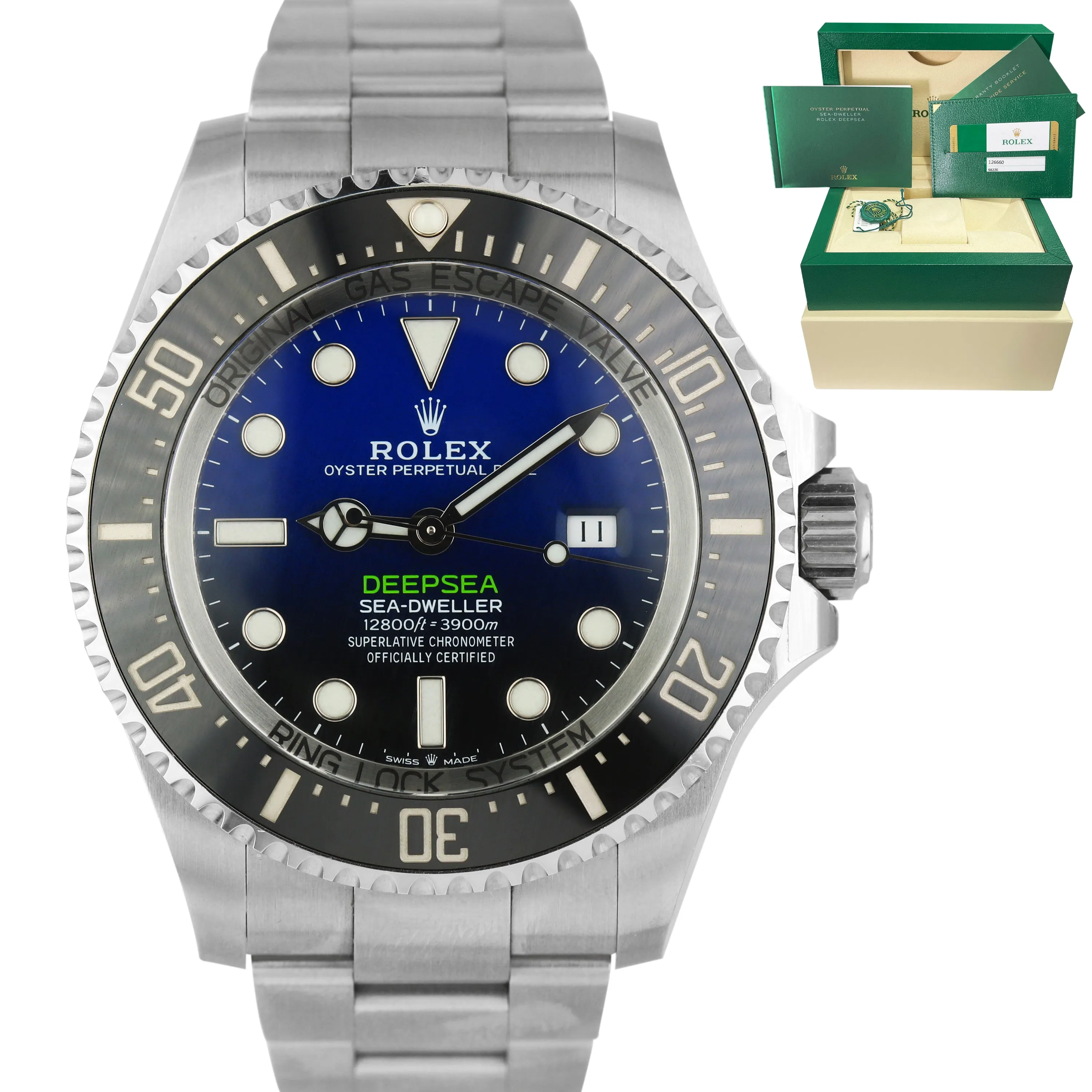 2019 UNPOLISHED Rolex Sea-Dweller Deepsea James Cameron Blue 44mm 126660 Watch