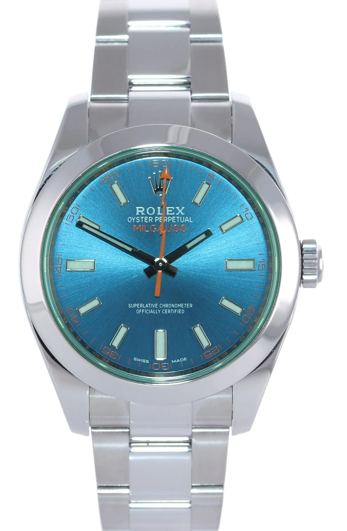 2020 NEW PAPERS Rolex Milgauss Blue Anniversary Green 116400GV Steel Watch Box