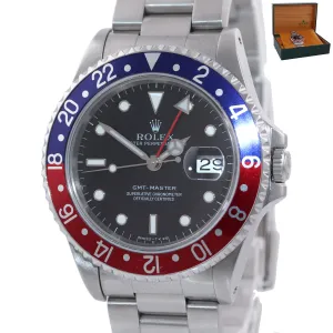 2020 SERVICED Rolex GMT-Master Tritium Dial Pepsi Blue Red Steel 40mm 16700 Watc
