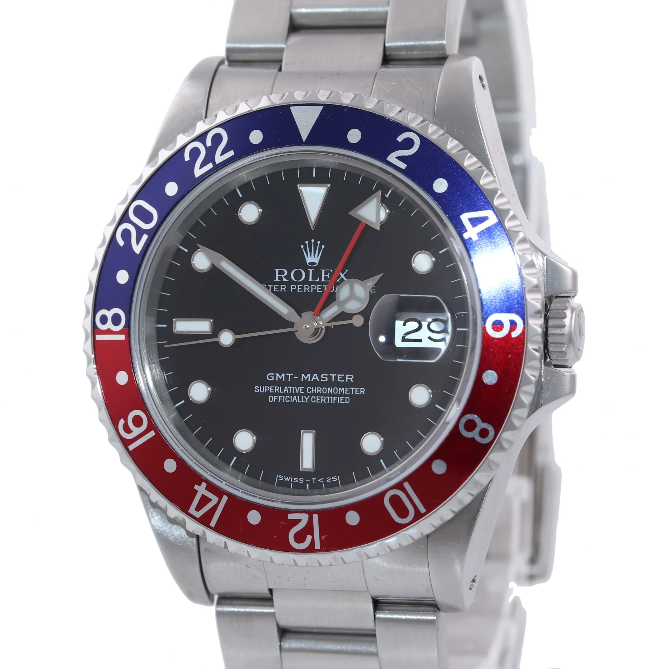 2020 SERVICED Rolex GMT-Master Tritium Dial Pepsi Blue Red Steel 40mm 16700 Watc