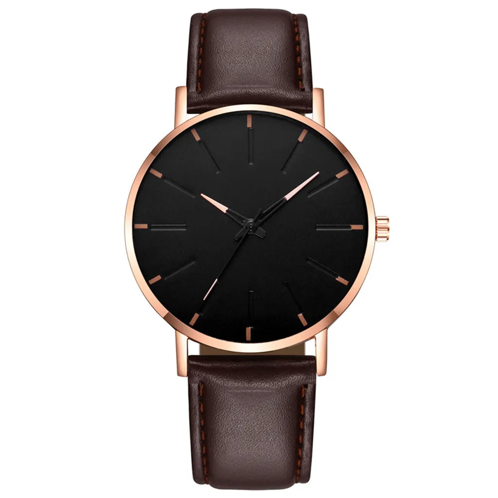 2021 Minimalist Men Business Stainless Steel Ultra Thin Watch