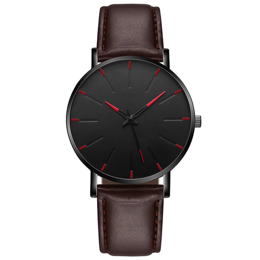 2021 Minimalist Men Business Stainless Steel Ultra Thin Watch