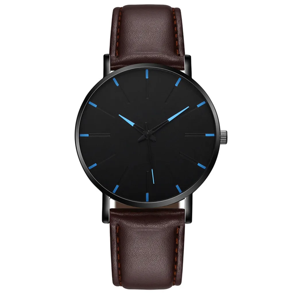 2021 Minimalist Men Business Stainless Steel Ultra Thin Watch