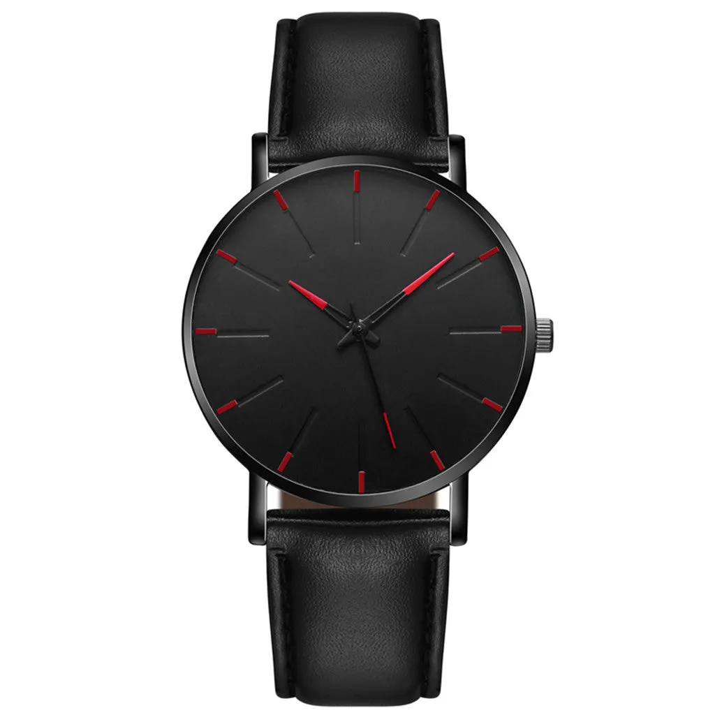 2021 Minimalist Men Business Stainless Steel Ultra Thin Watch